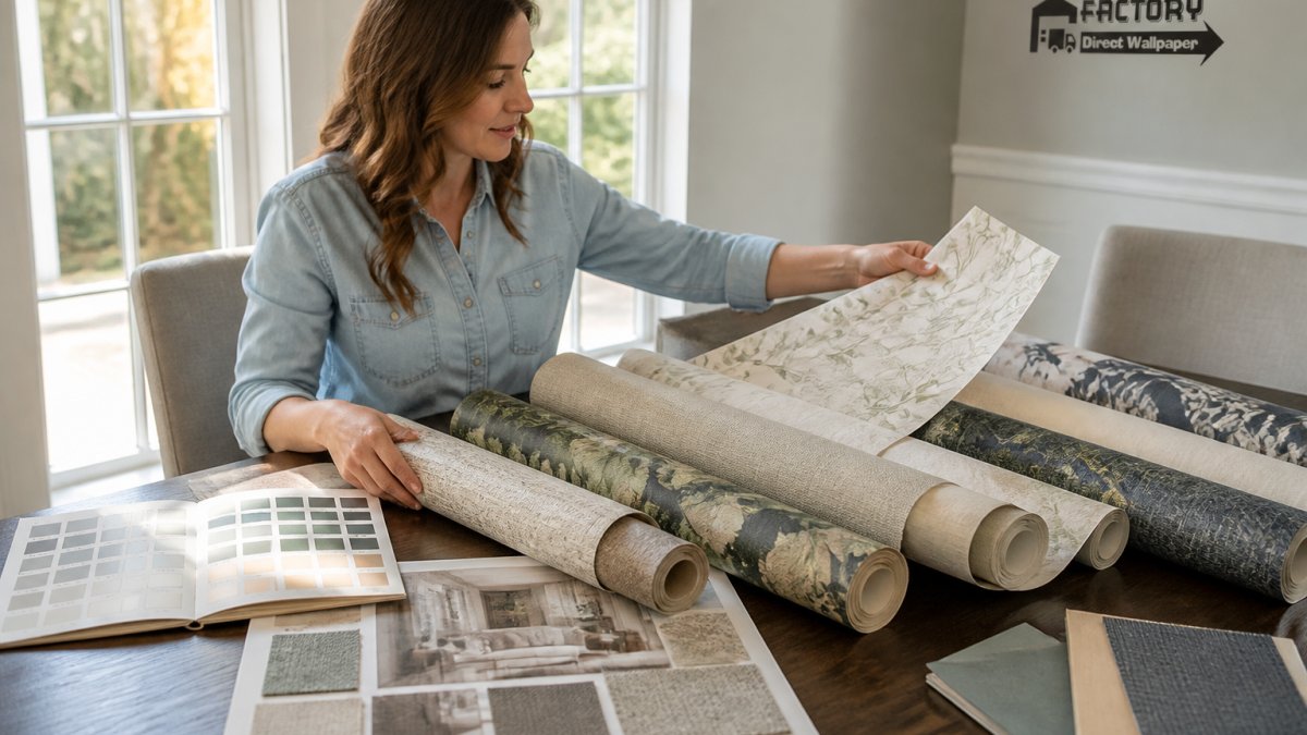 Flowchart illustrating the decision-making process for choosing wall decor materials versus traditional rolls