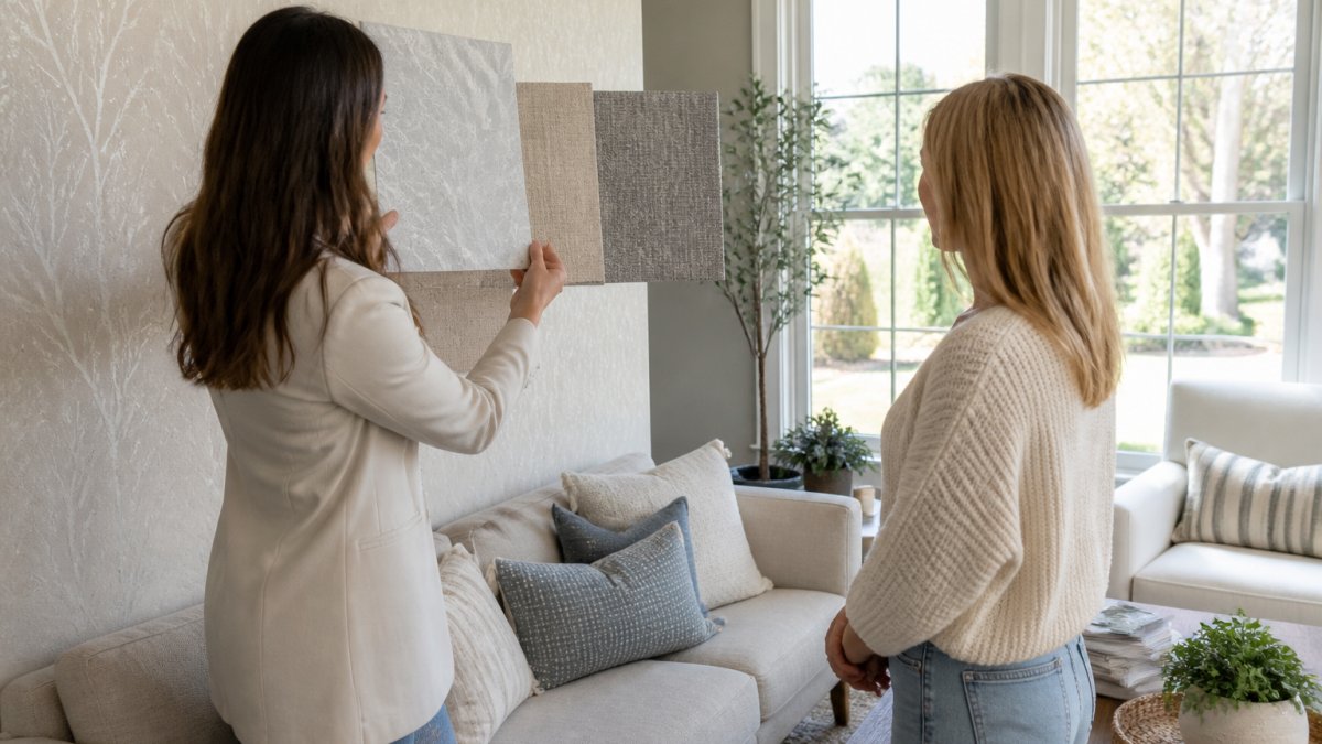 Step-by-step guide for choosing wallpaper textures and patterns in living rooms
